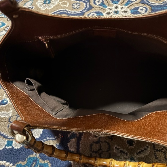 RARE AUTHENTIC VINTAGE GUCCI BAMBOO HANDLED SHOULDER BAG - Picture 5 of 7